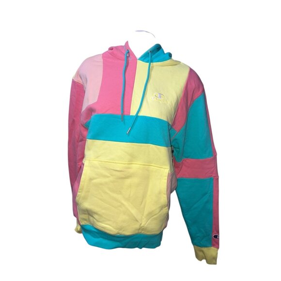 Champion Power Blend Long Sleeve Warm Hoodie Sweatshirt Sz Small Multi Color Kan - Picture 3 of 16